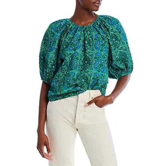 NWOT Rhode Rowen "Ivy Flora" Puff Sleeve Top Size Small (Can fit a Medium) - Picture 1 of 3